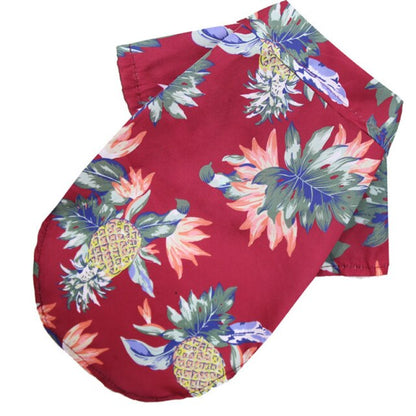 Small Dog Summer Beach Shirt Hawaii Floral Beach Holiday Pet Dog Shirt Chihuahua Beachwear Printed Puppy Short Sleeve Shirt