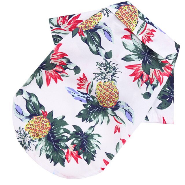 Small Dog Summer Beach Shirt Hawaii Floral Beach Holiday Pet Dog Shirt Chihuahua Beachwear Printed Puppy Short Sleeve Shirt
