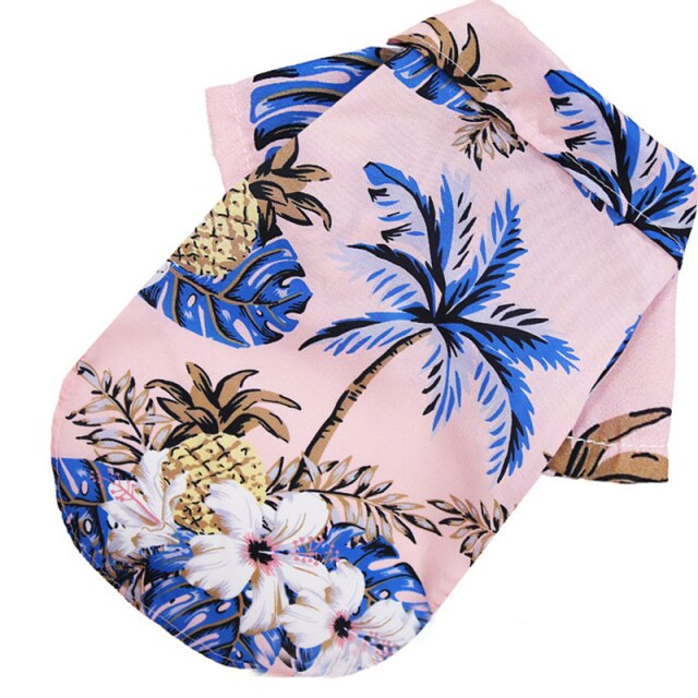 Small Dog Summer Beach Shirt Hawaii Floral Beach Holiday Pet Dog Shirt Chihuahua Beachwear Printed Puppy Short Sleeve Shirt