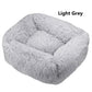Square Dog Bed Long Plush Solid Color Pet Beds Cat Mat For Little Medium Large Pets Super Soft Winter Warm Sleeping Mats