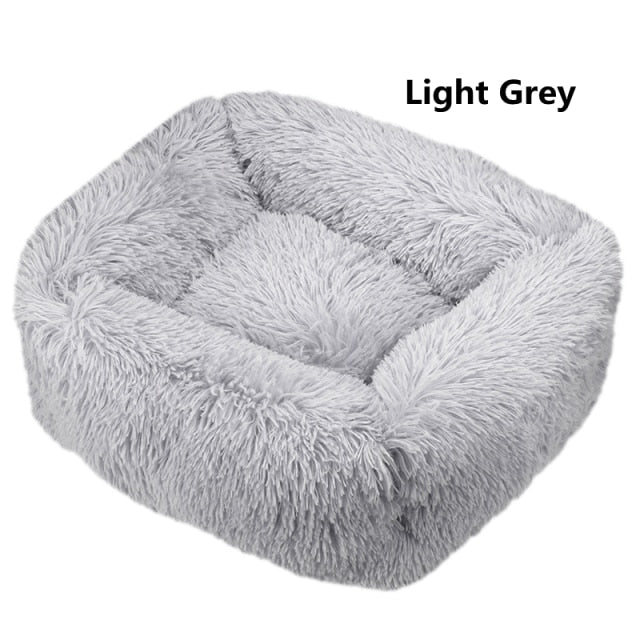 Square Dog Bed Long Plush Solid Color Pet Beds Cat Mat For Little Medium Large Pets Super Soft Winter Warm Sleeping Mats