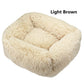 Square Dog Bed Long Plush Solid Color Pet Beds Cat Mat For Little Medium Large Pets Super Soft Winter Warm Sleeping Mats