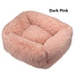 Square Dog Bed Long Plush Solid Color Pet Beds Cat Mat For Little Medium Large Pets Super Soft Winter Warm Sleeping Mats