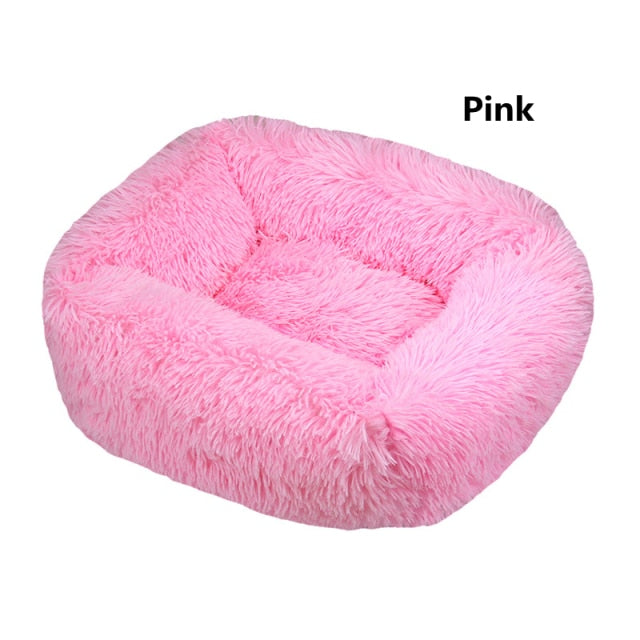 Square Dog Bed Long Plush Solid Color Pet Beds Cat Mat For Little Medium Large Pets Super Soft Winter Warm Sleeping Mats