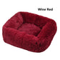 Square Dog Bed Long Plush Solid Color Pet Beds Cat Mat For Little Medium Large Pets Super Soft Winter Warm Sleeping Mats