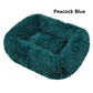 Square Dog Bed Long Plush Solid Color Pet Beds Cat Mat For Little Medium Large Pets Super Soft Winter Warm Sleeping Mats