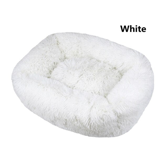 Square Dog Bed Long Plush Solid Color Pet Beds Cat Mat For Little Medium Large Pets Super Soft Winter Warm Sleeping Mats