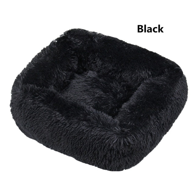 Square Dog Bed Long Plush Solid Color Pet Beds Cat Mat For Little Medium Large Pets Super Soft Winter Warm Sleeping Mats