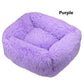Square Dog Bed Long Plush Solid Color Pet Beds Cat Mat For Little Medium Large Pets Super Soft Winter Warm Sleeping Mats