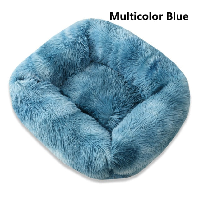 Square Dog Bed Long Plush Solid Color Pet Beds Cat Mat For Little Medium Large Pets Super Soft Winter Warm Sleeping Mats