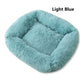 Square Dog Bed Long Plush Solid Color Pet Beds Cat Mat For Little Medium Large Pets Super Soft Winter Warm Sleeping Mats