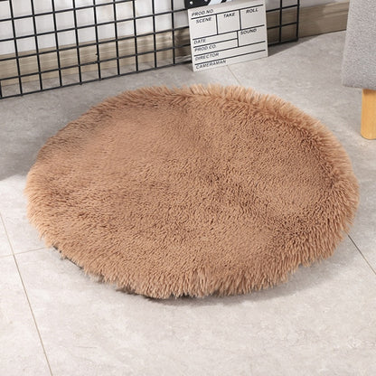 Round Dog Bed Mats Fluffy Fleece Pet Bed Sofa Mat For Dogs Cats Warm Sleeping Blanket Long Plush Puppy Cushion Dog Accessories