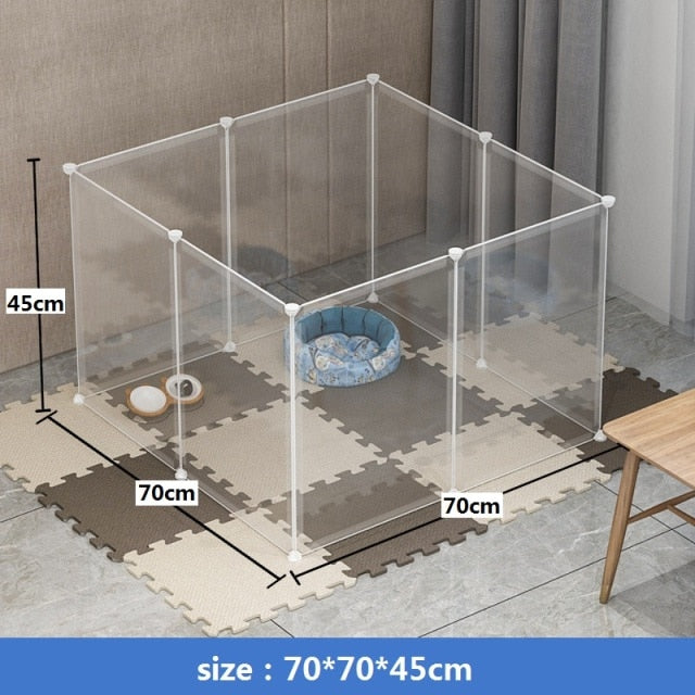 Portable Pet Playpen DIY Small Animals Metal Wire Crate Kennel Pet Fence Safe Guard Cats Door Playpen Cage Products Pen Exercise