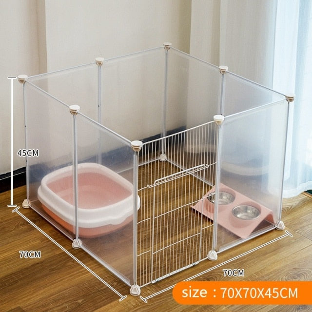 Portable Pet Playpen DIY Small Animals Metal Wire Crate Kennel Pet Fence Safe Guard Cats Door Playpen Cage Products Pen Exercise