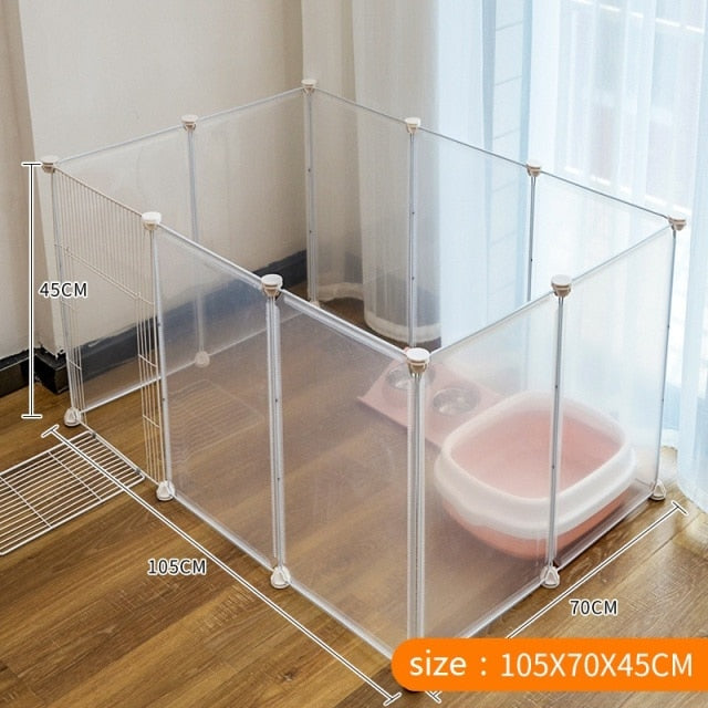 Portable Pet Playpen DIY Small Animals Metal Wire Crate Kennel Pet Fence Safe Guard Cats Door Playpen Cage Products Pen Exercise