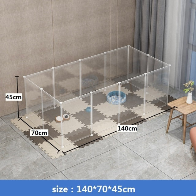 Portable Pet Playpen DIY Small Animals Metal Wire Crate Kennel Pet Fence Safe Guard Cats Door Playpen Cage Products Pen Exercise