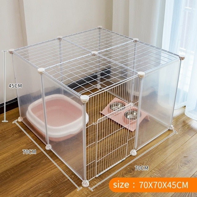 Portable Pet Playpen DIY Small Animals Metal Wire Crate Kennel Pet Fence Safe Guard Cats Door Playpen Cage Products Pen Exercise