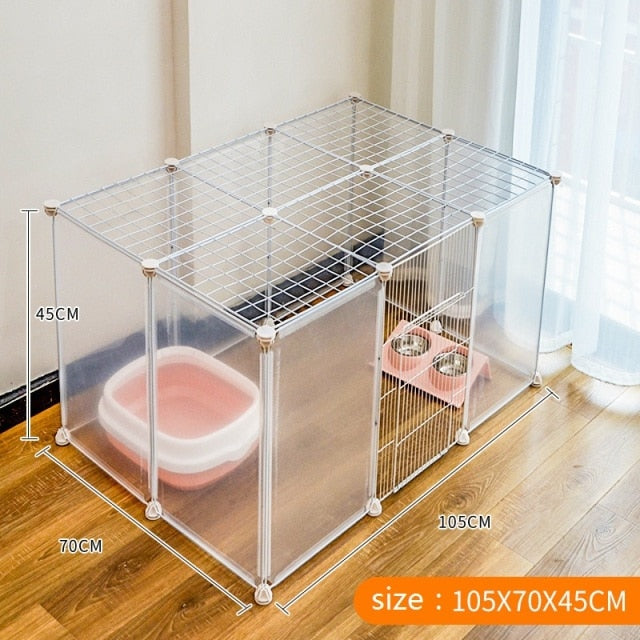 Portable Pet Playpen DIY Small Animals Metal Wire Crate Kennel Pet Fence Safe Guard Cats Door Playpen Cage Products Pen Exercise