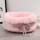 Cute Cat Beds Pet Dog Warm Bed Luxury Bowknot Decoration Fluffy Round House Soft Long Plush Bed Dog Basket Animals Sleeping Bed