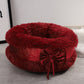 Cute Cat Beds Pet Dog Warm Bed Luxury Bowknot Decoration Fluffy Round House Soft Long Plush Bed Dog Basket Animals Sleeping Bed