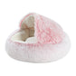 New Style Pet Dog Cat Bed Round Plush Cat Warm Bed House Soft Long Plush Bed For Small Dogs For Cats Nest 2 In 1 Cat Bed