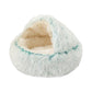 New Style Pet Dog Cat Bed Round Plush Cat Warm Bed House Soft Long Plush Bed For Small Dogs For Cats Nest 2 In 1 Cat Bed