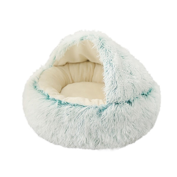 New Style Pet Dog Cat Bed Round Plush Cat Warm Bed House Soft Long Plush Bed For Small Dogs For Cats Nest 2 In 1 Cat Bed