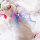 Ribbon Satin Kitten Cat Collar Pearl Fairy Gradient Dog Bowknot Necklace Head Decor Pet Bows Cat Accessories Ragdoll Silvercat