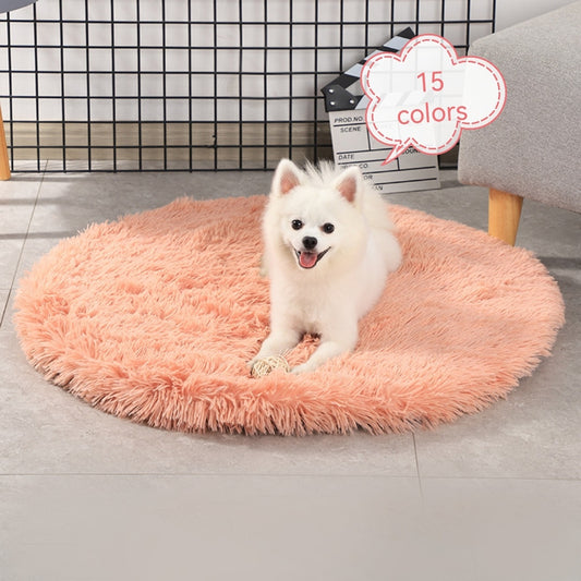 Round Dog Bed Mats Fluffy Fleece Pet Bed Sofa Mat For Dogs Cats Warm Sleeping Blanket Long Plush Puppy Cushion Dog Accessories