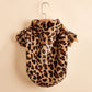 Dog Clothes for Dogs Pet Sweater Jacket  Coat Winter Leopard Print French Bulldog Soft Coat Medium Dog Clothes Fur Hoodies