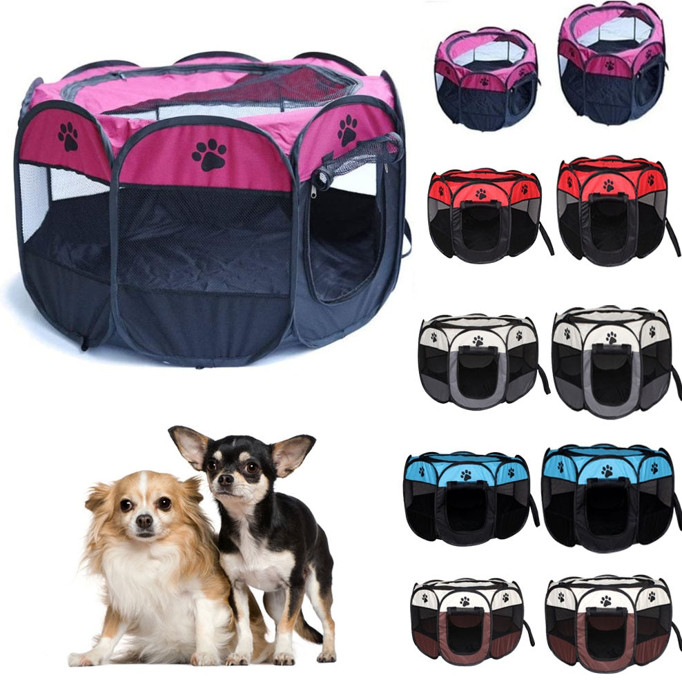 Pet Tent Portable Dog House Folding Pet Cage Indoor Cat Tent Puppy Kennel House For Large Dogs Cat Rabbits Outdoor Pet Playpen