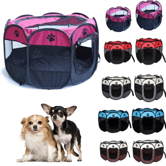Pet Tent Portable Dog House Folding Pet Cage Indoor Cat Tent Puppy Kennel House For Large Dogs Cat Rabbits Outdoor Pet Playpen