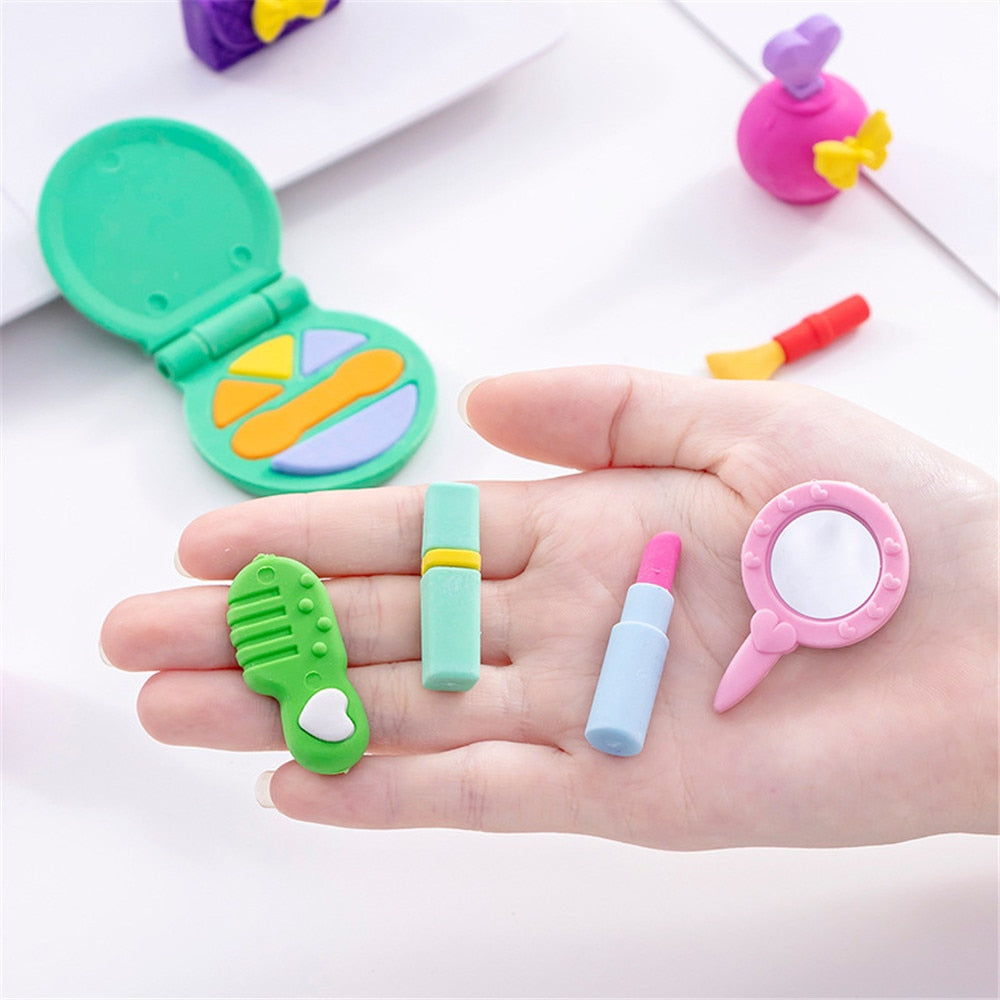 Women's Cosmetics Shape Eraser Kawaii School Office Supplies papelaria Children Learning Stationery Materiale Scolastico