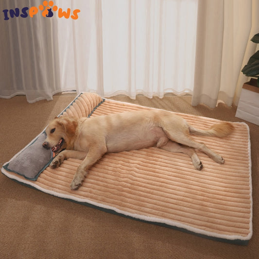 Orthopedic Calming Dog Beds with Pillow Thicken Removable 3D Memory Foam Deep Sleeping For Large Dogs and Cat Bed Washable Cover