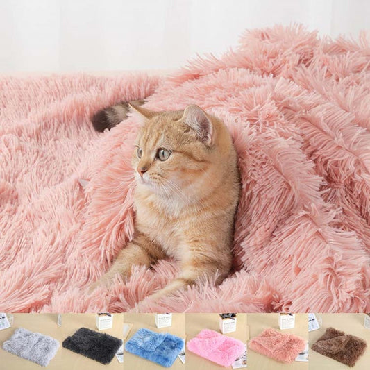 Soft and Fluffy Sleeping Mat Cat Dog Bed Thickened Pet Soft Wool Mat Blanket Mmattress Household Portable Washable Warm Carpet