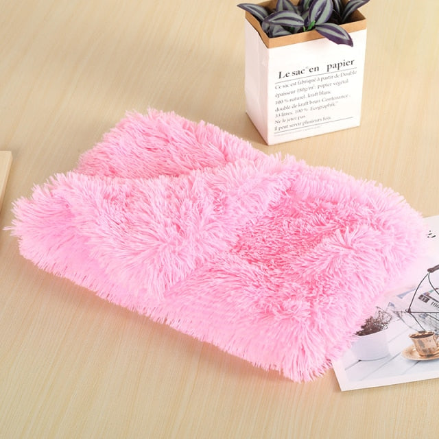 Soft and Fluffy Sleeping Mat Cat Dog Bed Thickened Pet Soft Wool Mat Blanket Mmattress Household Portable Washable Warm Carpet