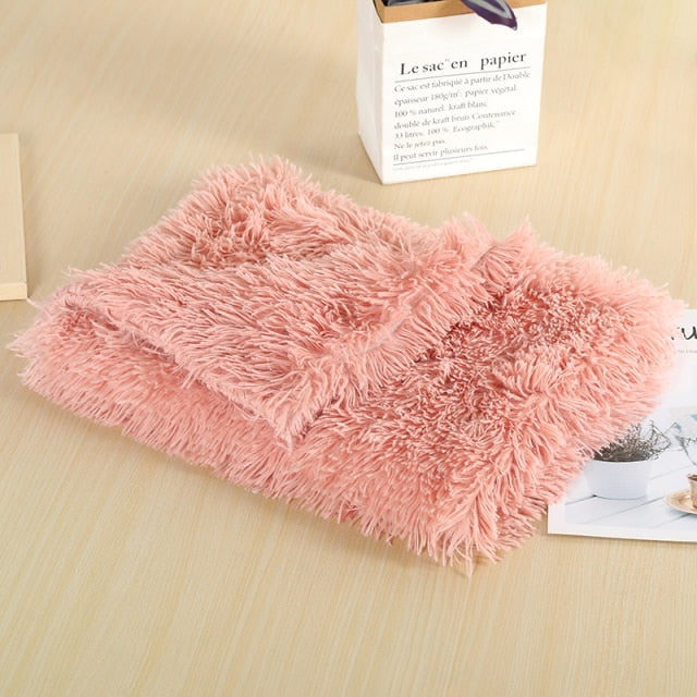 Soft and Fluffy Sleeping Mat Cat Dog Bed Thickened Pet Soft Wool Mat Blanket Mmattress Household Portable Washable Warm Carpet
