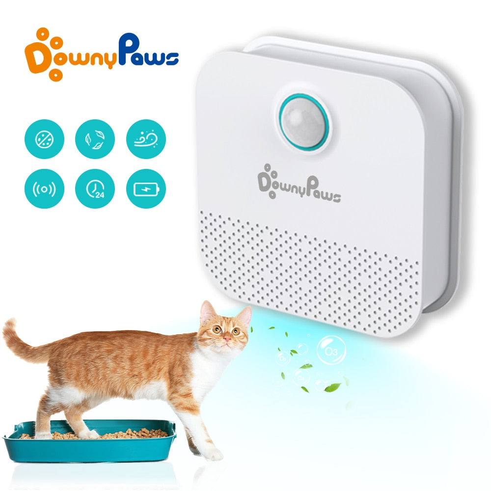 DownyPaws 4000mAh Smart Cat Odor Purifier For Cats Litter Box Deodorizer Dog Toilet Rechargeable Air Cleaner Pets Deodorization