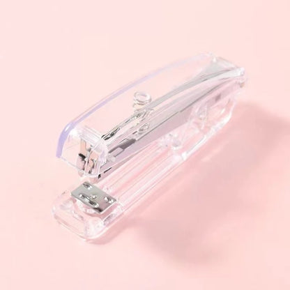Cute Rose Gold Colorful Stapler Staple Remover Staples Tools Creative Transparent Stapler Stationery Office School Supply