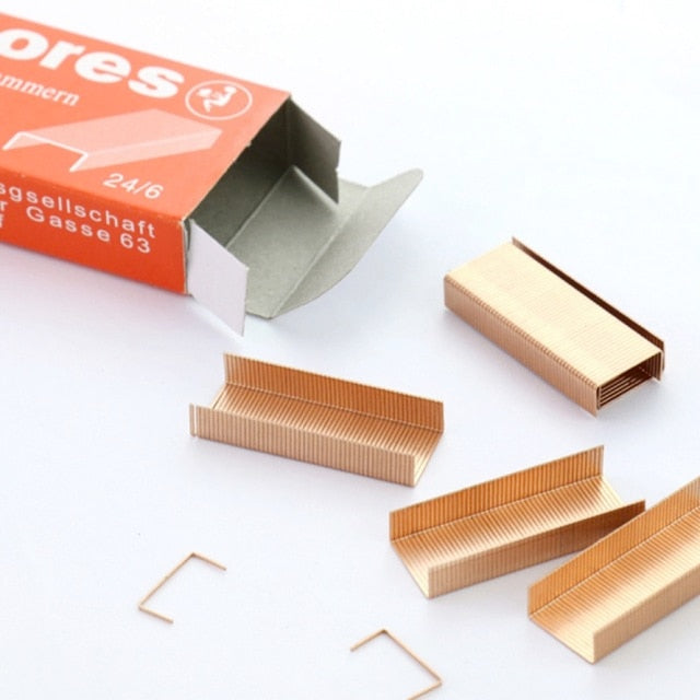 Cute Rose Gold Colorful Stapler Staple Remover Staples Tools Creative Transparent Stapler Stationery Office School Supply