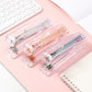 Transparent Rose Gold Office Supplies Color Scissors Colorful Stapler Punch Nail Art Scrub