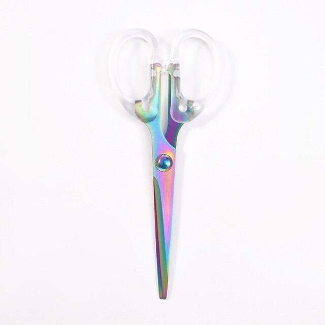 Transparent Rose Gold Office Supplies Color Scissors Colorful Stapler Punch Nail Art Scrub
