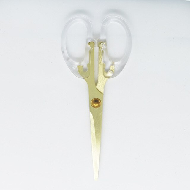 Transparent Rose Gold Office Supplies Color Scissors Colorful Stapler Punch Nail Art Scrub