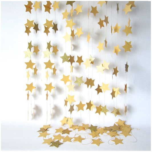 DIY Party Banner Star Round Garlands Flash Paper Garlands Bunting Wedding Baby Shower Birthday Party Decorations Home Decor