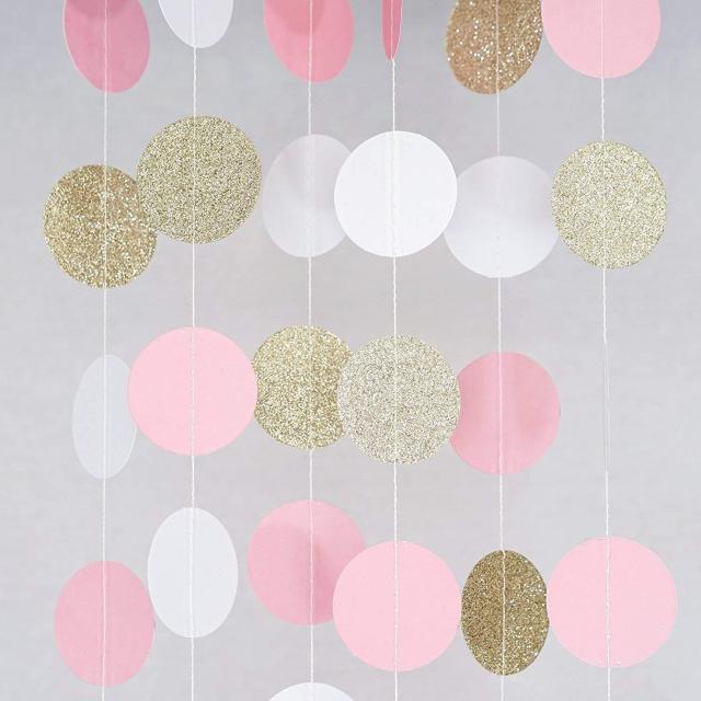DIY Party Banner Star Round Garlands Flash Paper Garlands Bunting Wedding Baby Shower Birthday Party Decorations Home Decor
