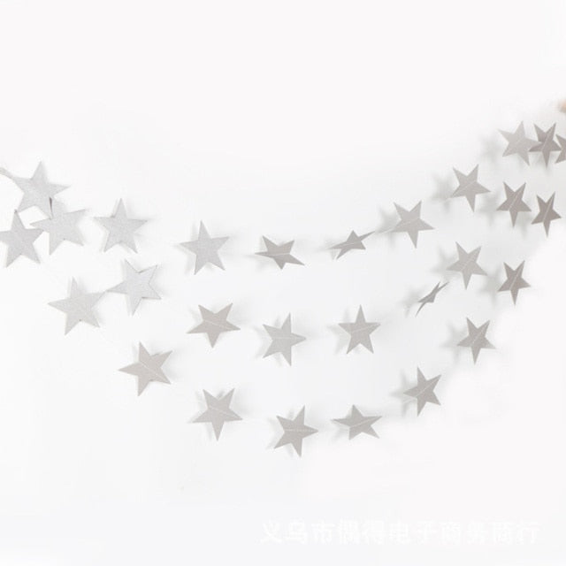 DIY Party Banner Star Round Garlands Flash Paper Garlands Bunting Wedding Baby Shower Birthday Party Decorations Home Decor