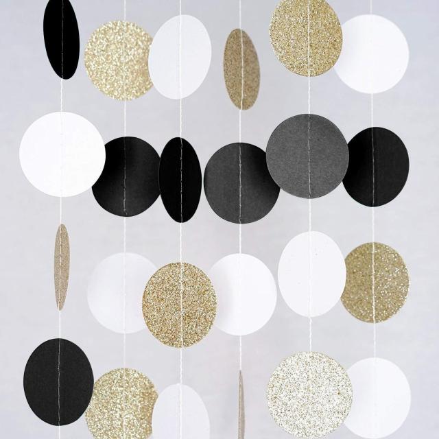 DIY Party Banner Star Round Garlands Flash Paper Garlands Bunting Wedding Baby Shower Birthday Party Decorations Home Decor