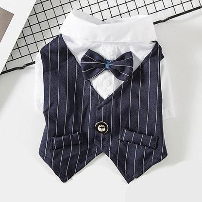 Gentleman Dog Clothes For Dogs Wedding Suit Formal Shirt For Small Dogs Bowtie Tuxedo Pet Outfit Halloween Christmas Costume