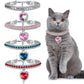 Pet Dog Collar with Bling Charm Adjustable Cat Necklace with Rhinestone Pendant Puppy Jewelry for Female Chihuahua Yorkie
